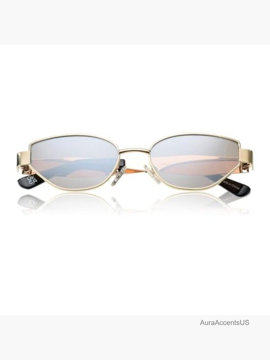 Retro Oval Cat Eye Sunglasses Women Trendy Narrow Cateye Shades UV Protection
